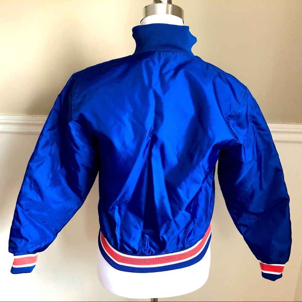 Retro Looking Unisex Kids “Calgary Little League” Blue Bomber Jacket Size S - Picture 2 of 5